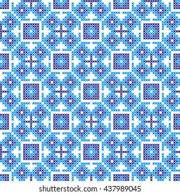 Seamless embroidered pattern on a transparent background