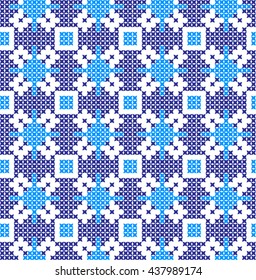 Seamless embroidered pattern on a transparent background