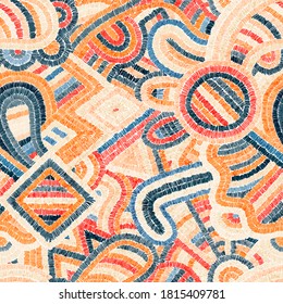 Seamless embroidered pattern. Ornament in the style of paisley. The patchwork print. Vector illustration.