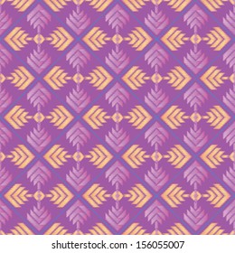 Seamless embroidered repeat pattern in pastel pink, purple and orange