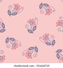 Seamless Embroidery Flowers Pattern/ Pink background /
Pattern saved to pattern swatches
Multicolored