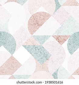 Seamless embroidery pattern in polka dot style. Grunge texture. Abstract geometric ornament. Punch needle embroidery, handmade, carpet print. Vector illustration.