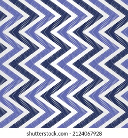 Seamless embroidery vertical zigzag pattern vector, very peri color