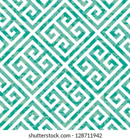 Seamless Emerald Greek Key Background Pattern