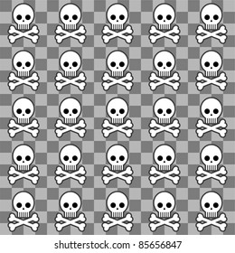 Seamless emo skulls pattern