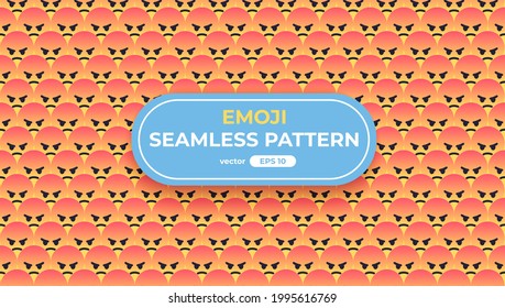 Seamless emoji pattern. Emoticons background. Yellow faces with different funny emotions. Simple design icons. Chat elements. UI, UX for mobile app, social media. Flat style vector illustration.