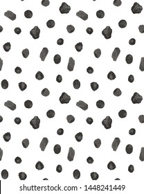 Seamless Endless Abstract Dots Stones Geometric Shapes Vector Pattern Isolated Background