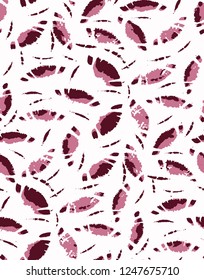Seamless Endless Abstract Vector Leaves Geometric Shapes Pattern Isolated Background