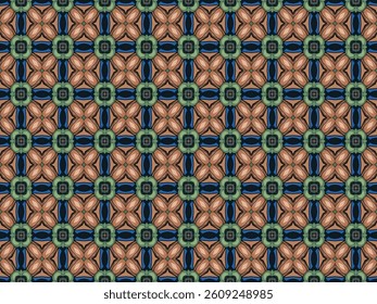 Seamless Endless Art Tile Template Textile Digital Decoration Shape Fashion Symmetric Visual Wallpaper Interior Design Geometric Fabric Background Luxury Perspective Cloth Texture Graphic Pattern.