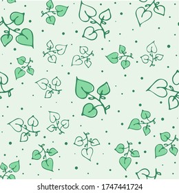 Seamless endless botanical pattern leaves for fabric textile or wallpaper