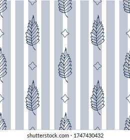 Seamless endless botanical texture pattern leaves for fabric textile or wallpaper