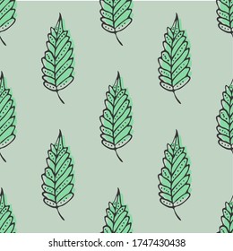 Seamless endless botanical texture pattern leaves for fabric textile or wallpaper