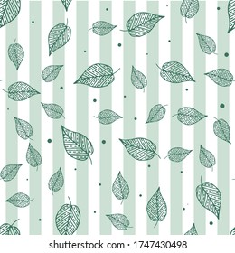 Seamless endless botanical texture pattern leaves for fabric textile or wallpaper