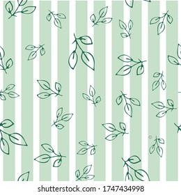 Seamless endless botanical texture pattern leaves for fabric textile or wallpaper