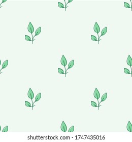 Seamless endless botanical texture pattern leaves for fabric textile or wallpaper