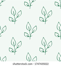 Seamless endless botanical texture pattern leaves for fabric textile or wallpaper
