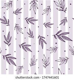 Seamless endless botanical texture pattern leaves for fabric textile or wallpaper