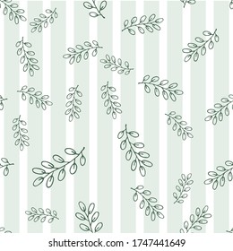 Seamless endless botanical texture pattern leaves for fabric textile or wallpaper