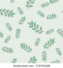Seamless endless botanical texture pattern leaves for fabric textile or wallpaper