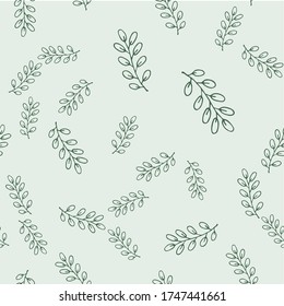 Seamless endless botanical texture pattern leaves for fabric textile or wallpaper