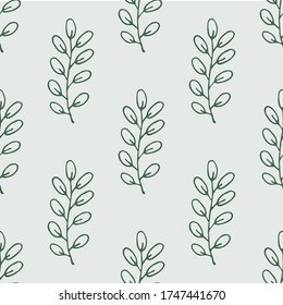 Seamless endless botanical texture pattern leaves for fabric textile or wallpaper