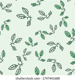 Seamless endless botanical texture pattern leaves for fabric textile or wallpaper