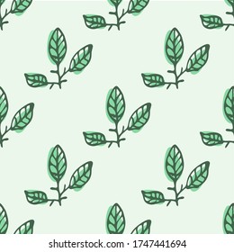 Seamless endless botanical texture pattern leaves for fabric textile or wallpaper