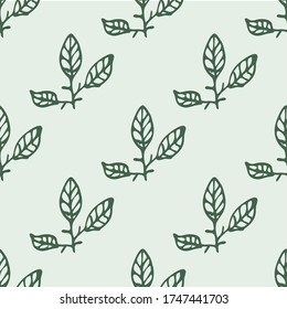 Seamless endless botanical texture pattern leaves for fabric textile or wallpaper