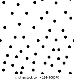 Seamless Endless Hand Drawn Abstract Dots Geometric Circles Vector Pattern Isolated Background