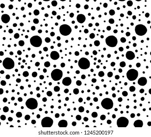 Seamless Endless Hand Drawn Abstract Random Dots Vector Pattern Isolated Background 