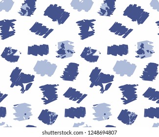 Seamless Endless Hand Drawn Abstract Vector Geometric Shapes Brush Strokes Pattern Isolated Background