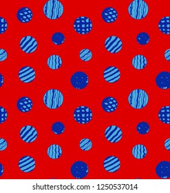 Seamless Endless Hand Drawn Abstract Dots Geometric Shapes Vector Pattern Isolated Background