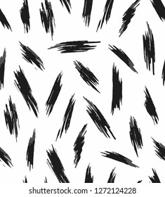 Seamless Endless Hand Drawn Abstract Brush Strokes Zebra Animal Skin Vector  Pattern Isolated Background