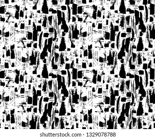 Seamless Endless Hand Drawn Abstract Watercolor Brush Strokes Splashes and Stains Vector Pattern