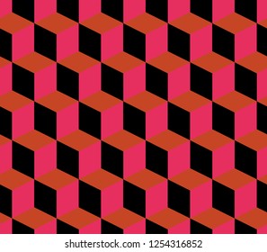 Seamless Endless Hand Drawn Geometric Squares Vector Pattern 