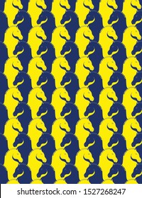 Seamless Endless Hand Drawn Horses Vector Pattern