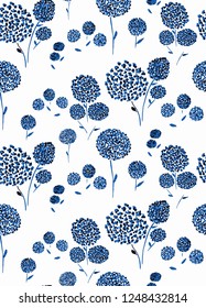 Seamless Endless Hand Drawn Vector Flower Floral Abstract Pattern