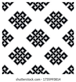Seamless Endless Outline Knot Tibet, Eternal , Buddhism and Spirituality . Vector illustration. Eps design vector