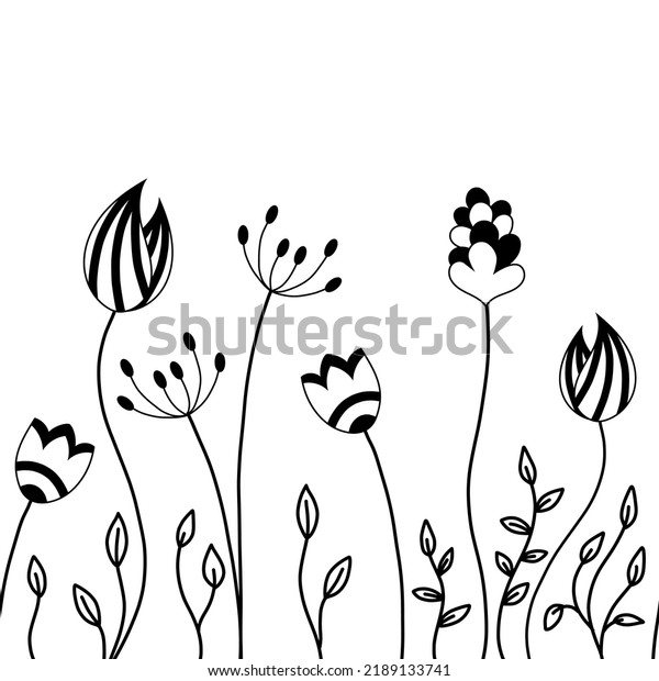 seamless endless pattern of flowers and plants.\
decorative endless\
border.