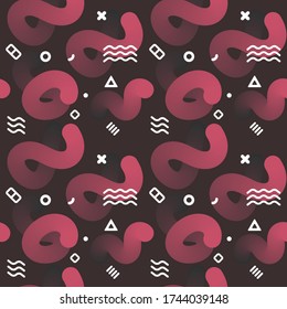 Seamless, endless pattern with Fluid colorful elements Modern holographic neon bright pattern on dark background, vector eps 10 format