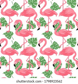 Patrón sin foco, interminable y hojas de monstera sobre fondo blanco, ilustración tropical en formato vector