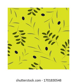 
seamless endless pattern of olives and their twigs and leaves