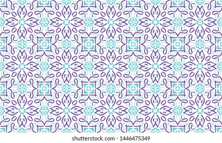 Seamless endless repeating bright ornament of multi-colored geometric shapes