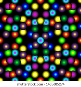 Seamless endless repeating multicolored bright ornament of different colors