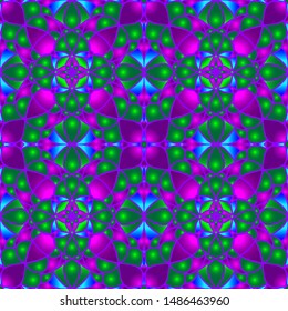 Seamless endless repeating multicolored bright ornament of different colors