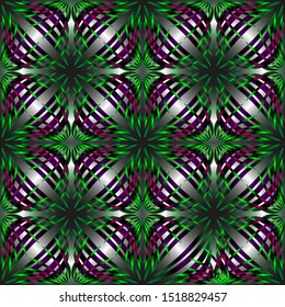 Seamless endless repeating multicolored bright ornament of different colors on combined background