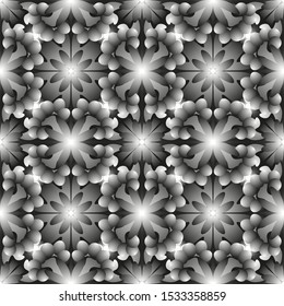 Seamless endless repeating multicolored bright ornament of gray and white colors