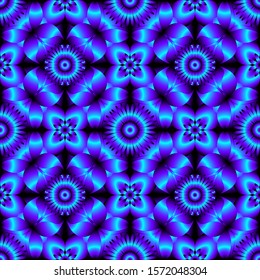 Seamless endless repeating multicolored bright ornament of different colors