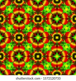 Seamless endless repeating multicolored bright ornament of different colors