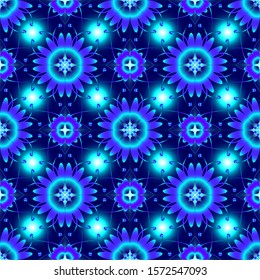 Seamless endless repeating multicolored bright ornament of different colors